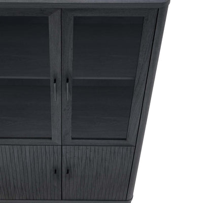 Manhattan Comfort - Jodie Bookcase with 6 Adjustable Shelves in Charcoal Grey - BC001-GY veiw 8