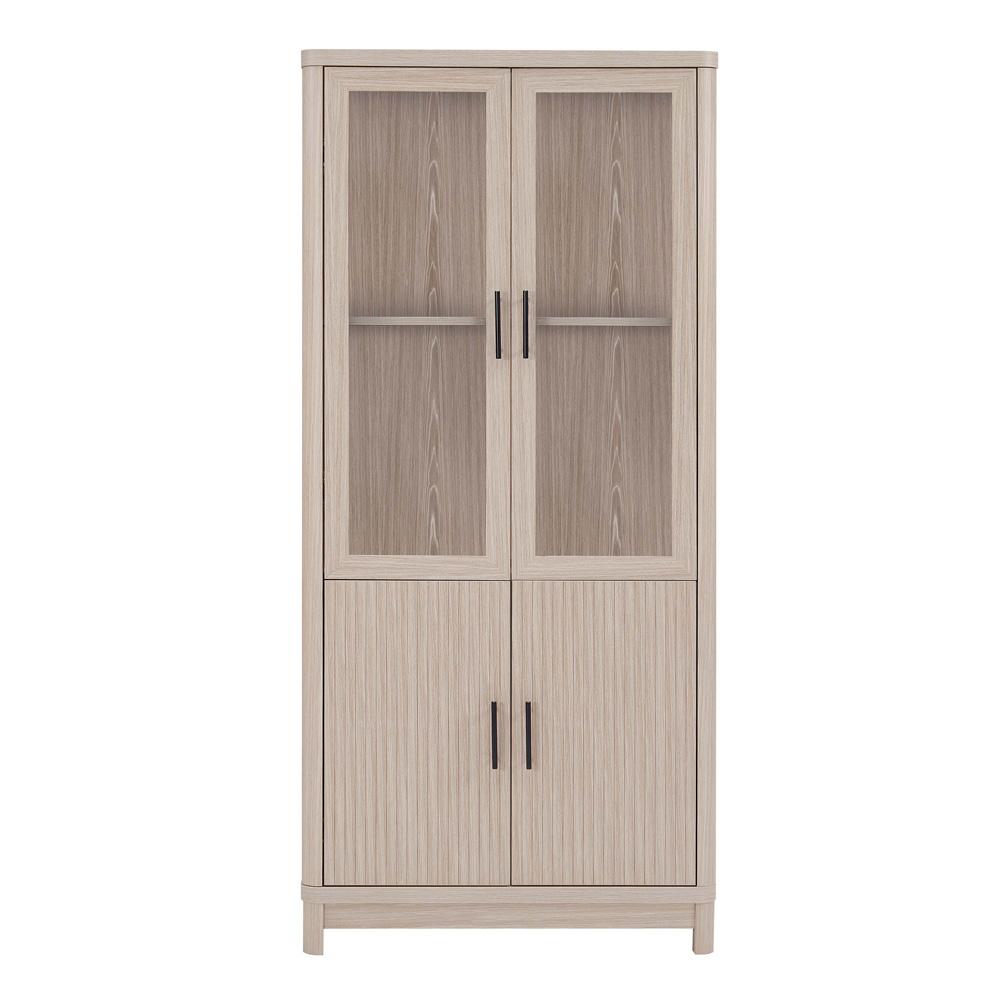 Manhattan Comfort - Jodie Bookcase with 6 Adjustable Shelves in Whitewashed Oak - BC001-OK veiw 1