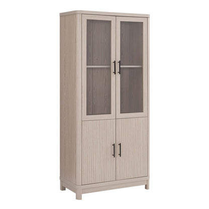 Manhattan Comfort - Jodie Bookcase with 6 Adjustable Shelves in Whitewashed Oak - BC001-OK veiw 2