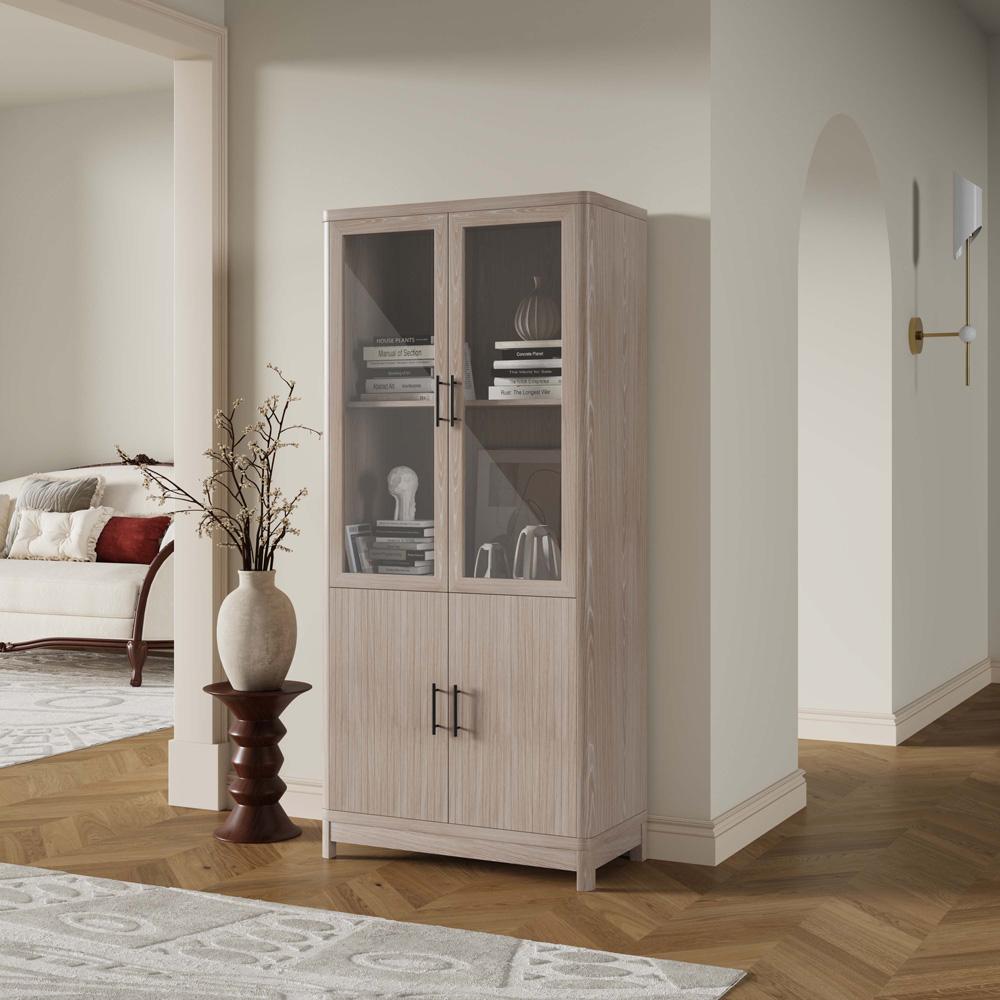 Manhattan Comfort - Jodie Bookcase with 6 Adjustable Shelves in Whitewashed Oak - BC001-OK veiw 10