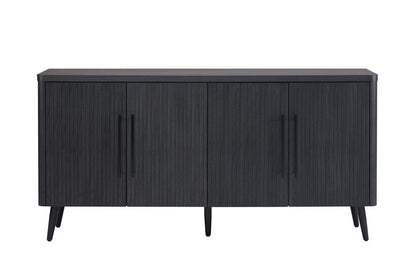 Manhattan Comfort - Jodie Sideboard with 8 Adjustable Shelves in Charcoal Grey - SB001-GY veiw 1
