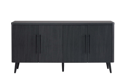 Manhattan Comfort - Jodie Sideboard with 8 Adjustable Shelves in Charcoal Grey - SB001-GY veiw 1