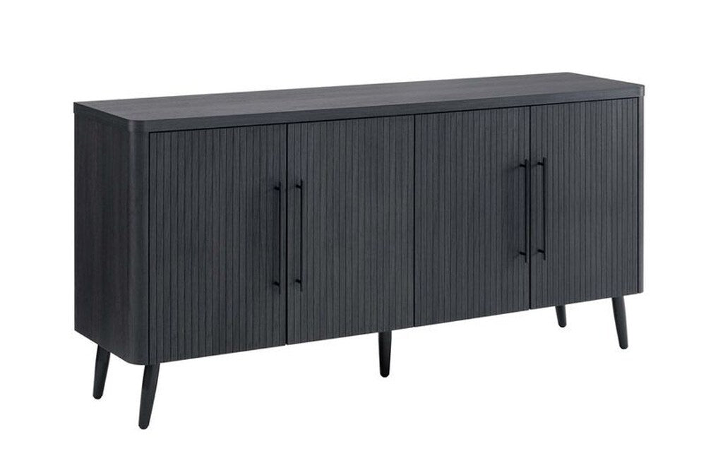 Manhattan Comfort - Jodie Sideboard with 8 Adjustable Shelves in Charcoal Grey - SB001-GY veiw 2