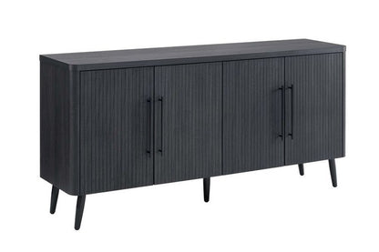 Manhattan Comfort - Jodie Sideboard with 8 Adjustable Shelves in Charcoal Grey - SB001-GY veiw 2