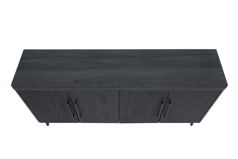 Manhattan Comfort - Jodie Sideboard with 8 Adjustable Shelves in Charcoal Grey - SB001-GY veiw 3