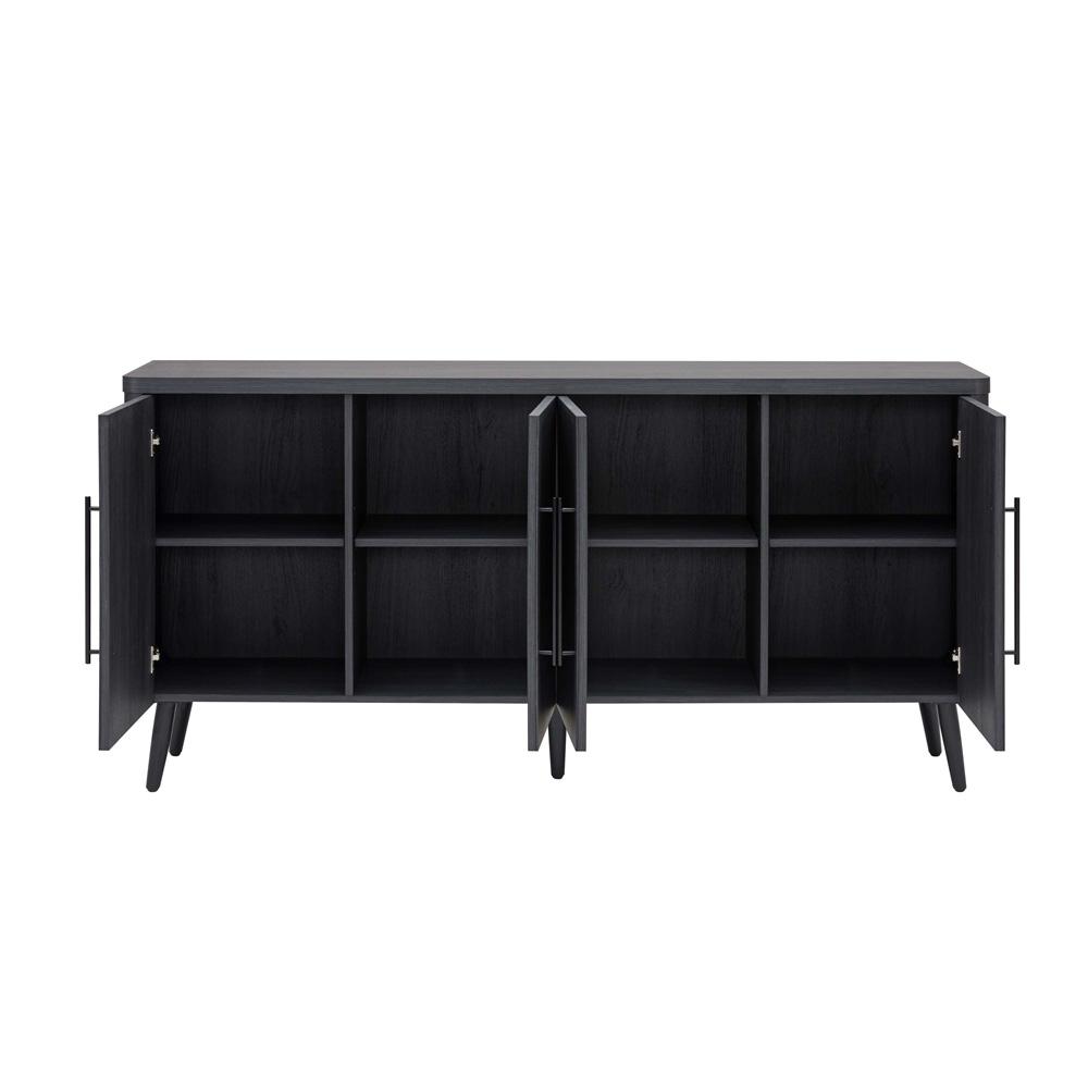 Manhattan Comfort - Jodie Sideboard with 8 Adjustable Shelves in Charcoal Grey - SB001-GY veiw 5