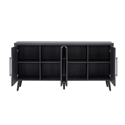 Manhattan Comfort - Jodie Sideboard with 8 Adjustable Shelves in Charcoal Grey - SB001-GY veiw 5