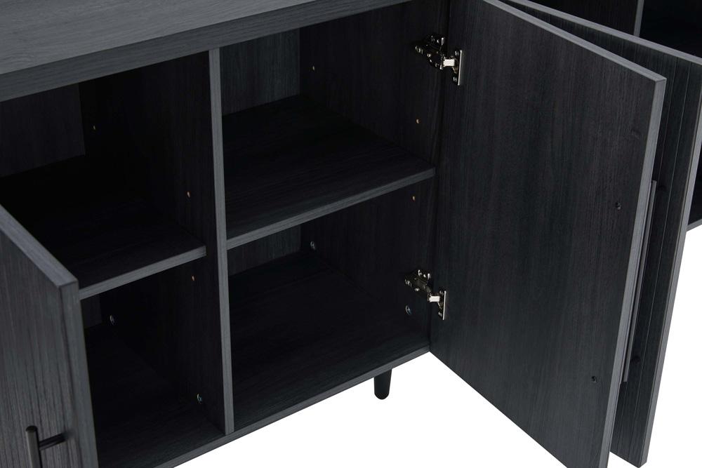Manhattan Comfort - Jodie Sideboard with 8 Adjustable Shelves in Charcoal Grey - SB001-GY veiw 7