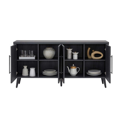 Manhattan Comfort - Jodie Sideboard with 8 Adjustable Shelves in Charcoal Grey - SB001-GY veiw 9