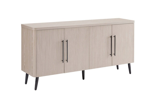 Manhattan Comfort - Jodie Sideboard with 8 Adjustable Shelves in Whitewashed Oak - SB001-OK veiw 2
