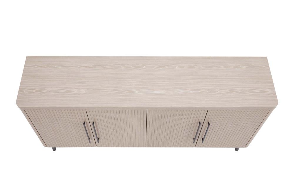 Manhattan Comfort - Jodie Sideboard with 8 Adjustable Shelves in Whitewashed Oak - SB001-OK veiw 3