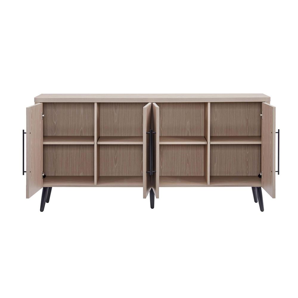 Manhattan Comfort - Jodie Sideboard with 8 Adjustable Shelves in Whitewashed Oak - SB001-OK veiw 4