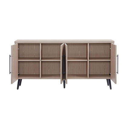Manhattan Comfort - Jodie Sideboard with 8 Adjustable Shelves in Whitewashed Oak - SB001-OK veiw 4