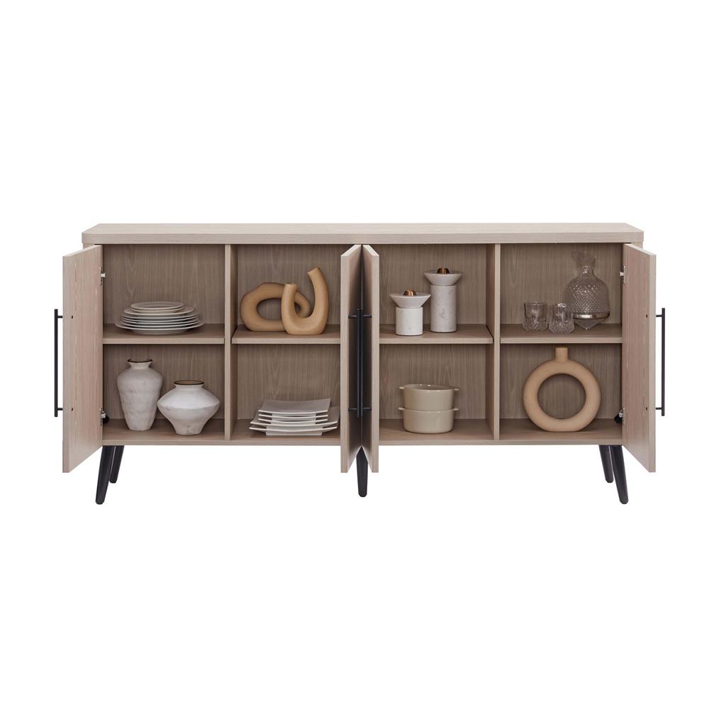 Manhattan Comfort - Jodie Sideboard with 8 Adjustable Shelves in Whitewashed Oak - SB001-OK veiw 9