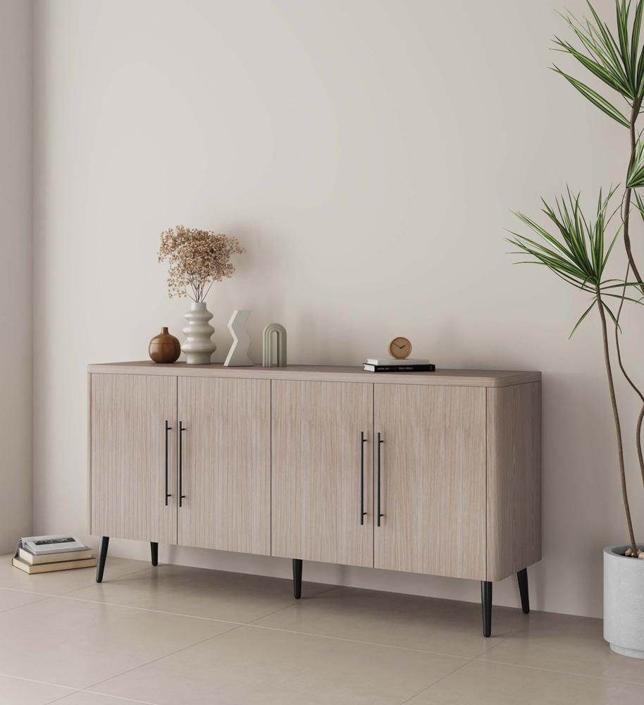 Manhattan Comfort - Jodie Sideboard with 8 Adjustable Shelves in Whitewashed Oak - SB001-OK veiw 10