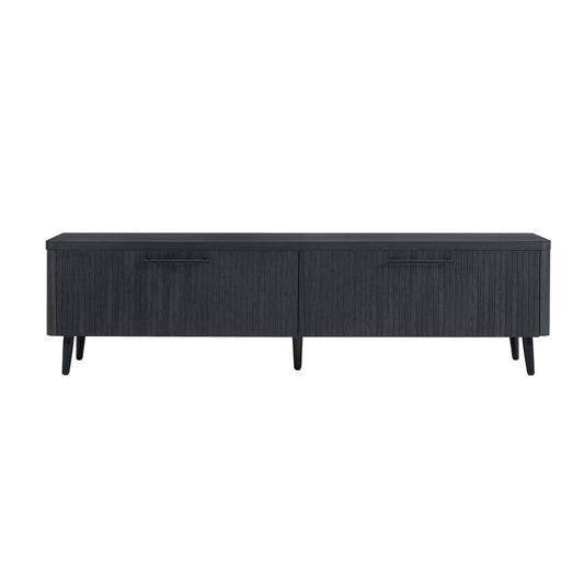 Manhattan Comfort - Jodie TV Stand with 2 Semi Pull Drawers in Charcoal Grey - TV003-GY veiw 1