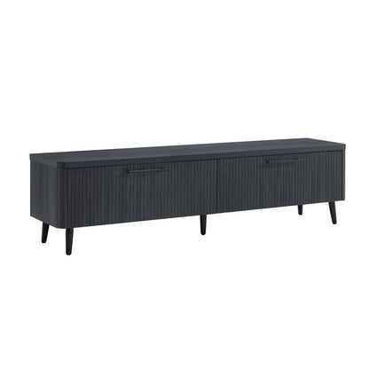 Manhattan Comfort - Jodie TV Stand with 2 Semi Pull Drawers in Charcoal Grey - TV003-GY veiw 2