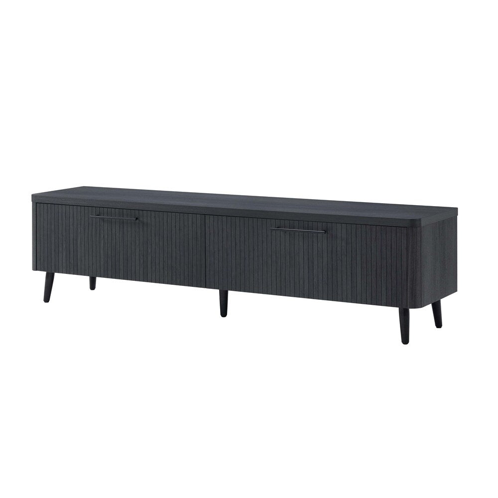 Manhattan Comfort - Jodie TV Stand with 2 Semi Pull Drawers in Charcoal Grey - TV003-GY veiw 3