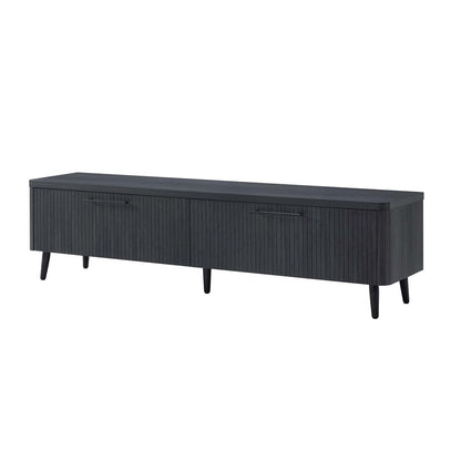 Manhattan Comfort - Jodie TV Stand with 2 Semi Pull Drawers in Charcoal Grey - TV003-GY veiw 3