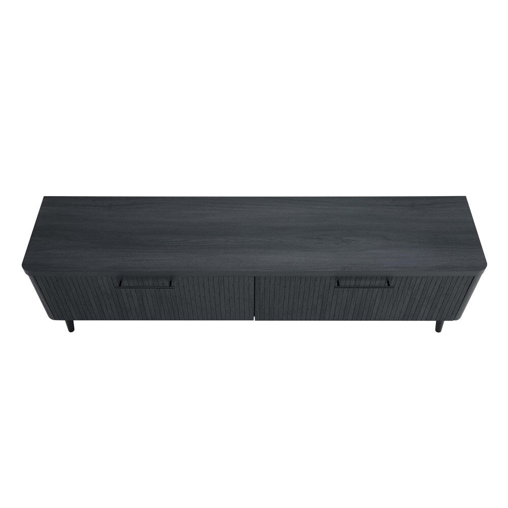 Manhattan Comfort - Jodie TV Stand with 2 Semi Pull Drawers in Charcoal Grey - TV003-GY veiw 4