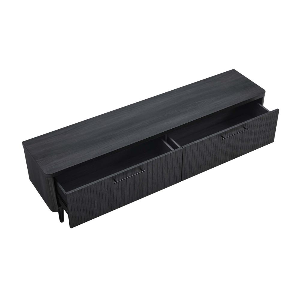 Manhattan Comfort - Jodie TV Stand with 2 Semi Pull Drawers in Charcoal Grey - TV003-GY veiw 6