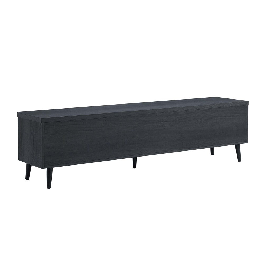 Manhattan Comfort - Jodie TV Stand with 2 Semi Pull Drawers in Charcoal Grey - TV003-GY veiw 7