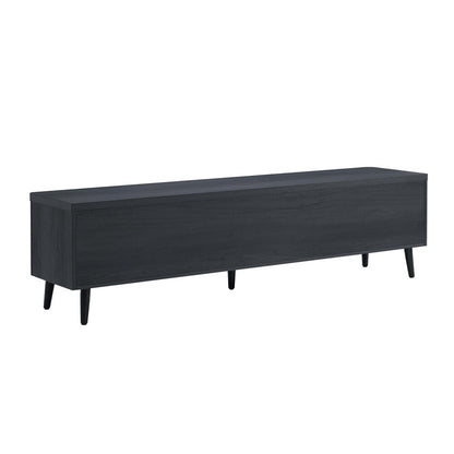 Manhattan Comfort - Jodie TV Stand with 2 Semi Pull Drawers in Charcoal Grey - TV003-GY veiw 7