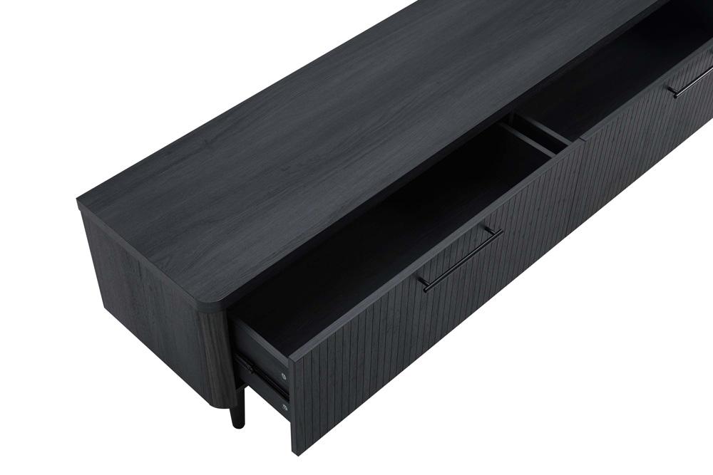 Manhattan Comfort - Jodie TV Stand with 2 Semi Pull Drawers in Charcoal Grey - TV003-GY veiw 8
