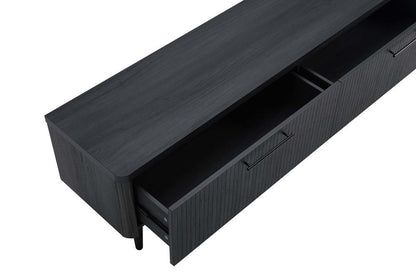 Manhattan Comfort - Jodie TV Stand with 2 Semi Pull Drawers in Charcoal Grey - TV003-GY veiw 8