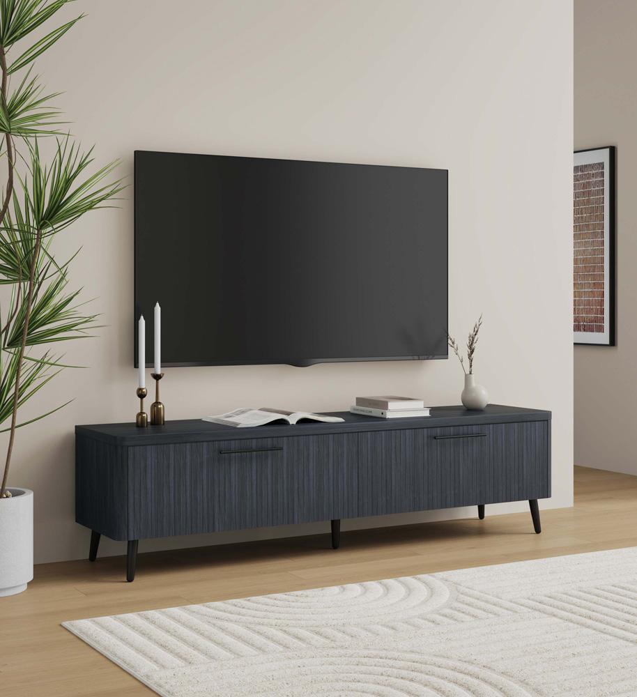 Manhattan Comfort - Jodie TV Stand with 2 Semi Pull Drawers in Charcoal Grey - TV003-GY veiw 10