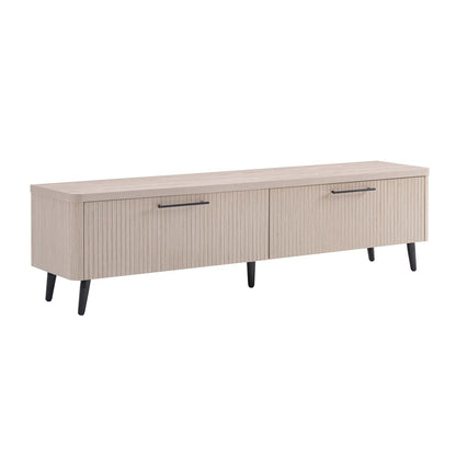 Manhattan Comfort - Jodie TV Stand with 2 Semi Pull Drawers in Whitewashed Oak - TV003-OK veiw 2