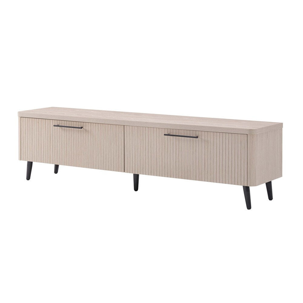 Manhattan Comfort - Jodie TV Stand with 2 Semi Pull Drawers in Whitewashed Oak - TV003-OK veiw 3