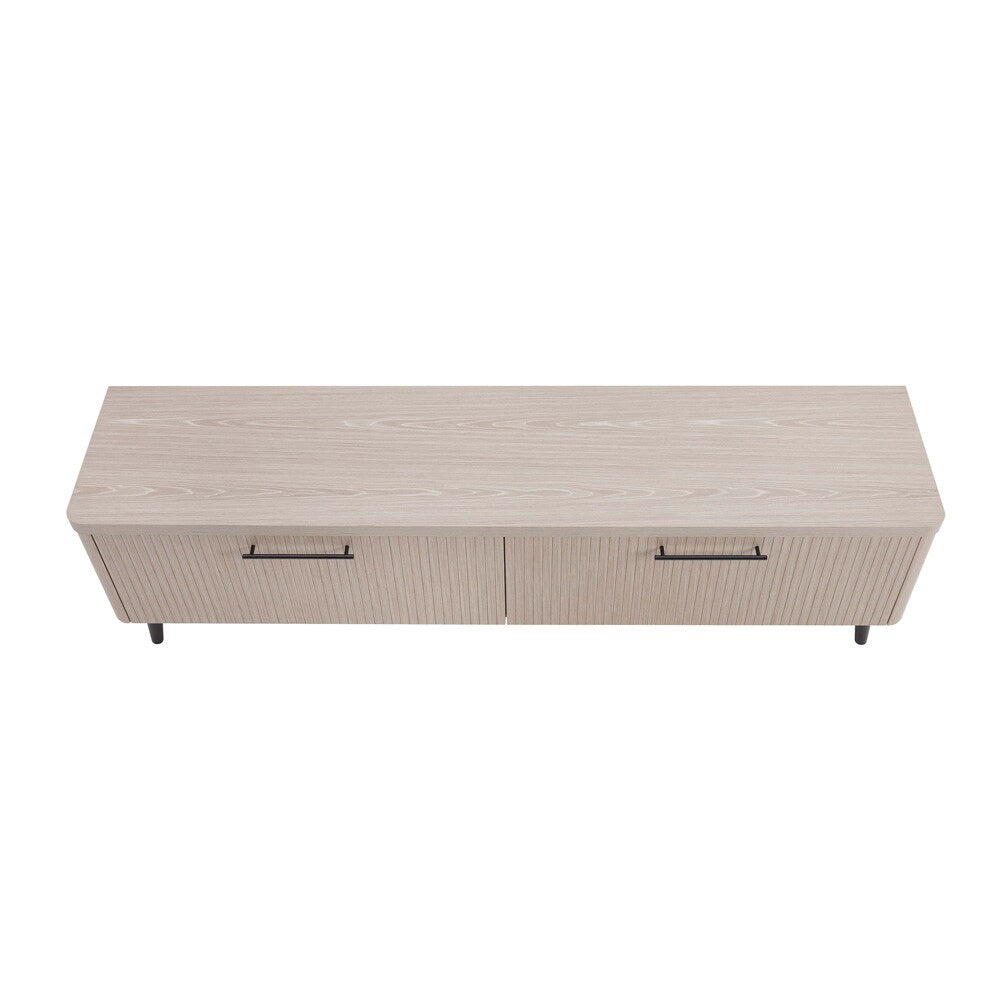 Manhattan Comfort - Jodie TV Stand with 2 Semi Pull Drawers in Whitewashed Oak - TV003-OK veiw 4