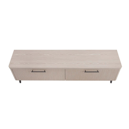 Manhattan Comfort - Jodie TV Stand with 2 Semi Pull Drawers in Whitewashed Oak - TV003-OK veiw 4