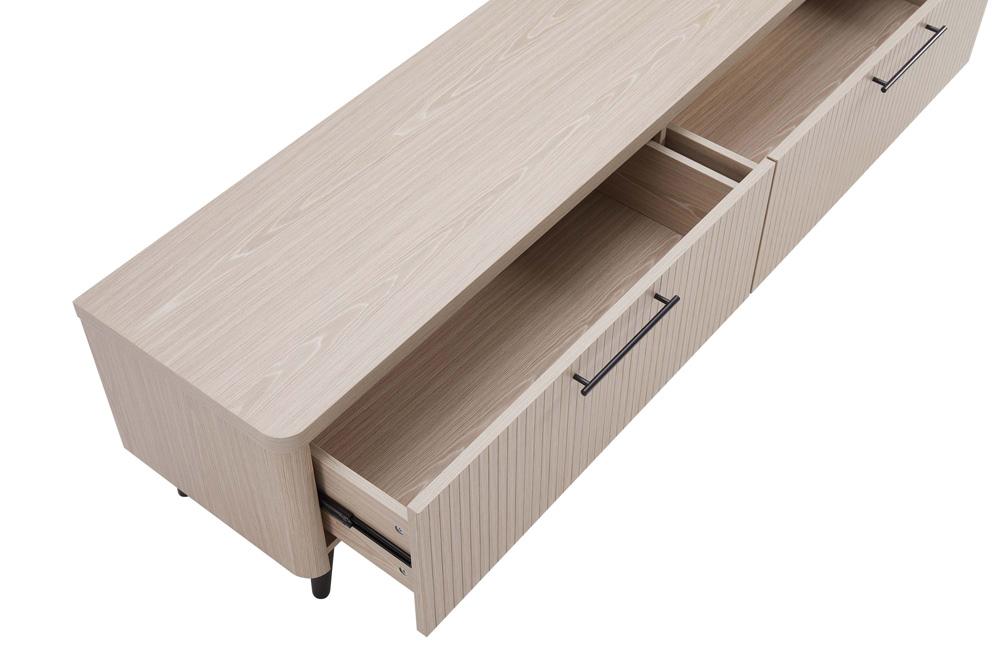 Manhattan Comfort - Jodie TV Stand with 2 Semi Pull Drawers in Whitewashed Oak - TV003-OK veiw 8