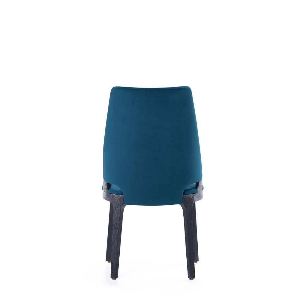 Manhattan Comfort - Kara Velvet Dining Chair with Beech Wood Legs in Blue - Set of 4 - 2-DC057-BL veiw 6