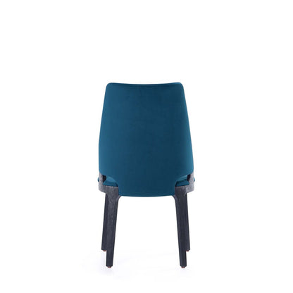 Manhattan Comfort - Kara Velvet Dining Chair with Beech Wood Legs in Blue - Set of 4 - 2-DC057-BL veiw 6