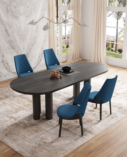 Manhattan Comfort - Kara Velvet Dining Chair with Beech Wood Legs in Blue - Set of 4 - 2-DC057-BL veiw 10