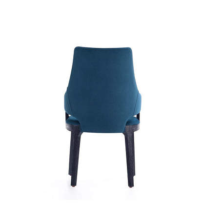Manhattan Comfort - Kara Velvet Dining Arm Chair with Beech Wood Legs in Blue - Set of 2 - 2-DC057AR-BL veiw 5