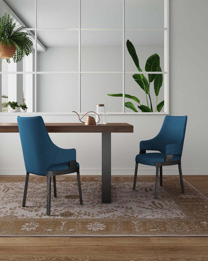 Manhattan Comfort - Kara Velvet Dining Arm Chair with Beech Wood Legs in Blue - Set of 2 - 2-DC057AR-BL veiw 10