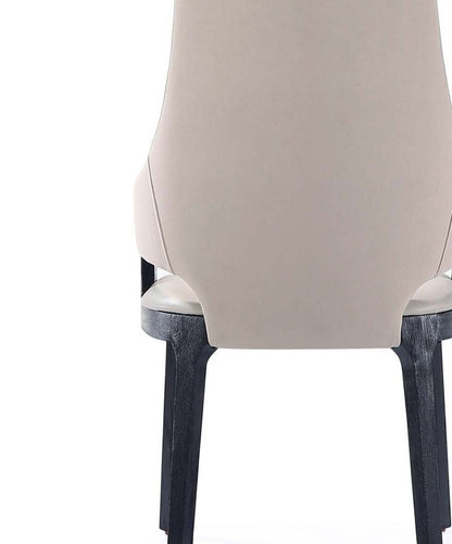 Manhattan Comfort - Kara Leatherette and Velvet Dining Arm Chair with Beech Wood Legs in Light Grey - Set of 2 - 2-DC057AR-LG veiw 9
