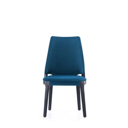 Manhattan Comfort - 6-Piece Kara Velvet Dining Chair and Arm Chair with Beech Wood Legs in Blue - 4-DC057-BL veiw 2
