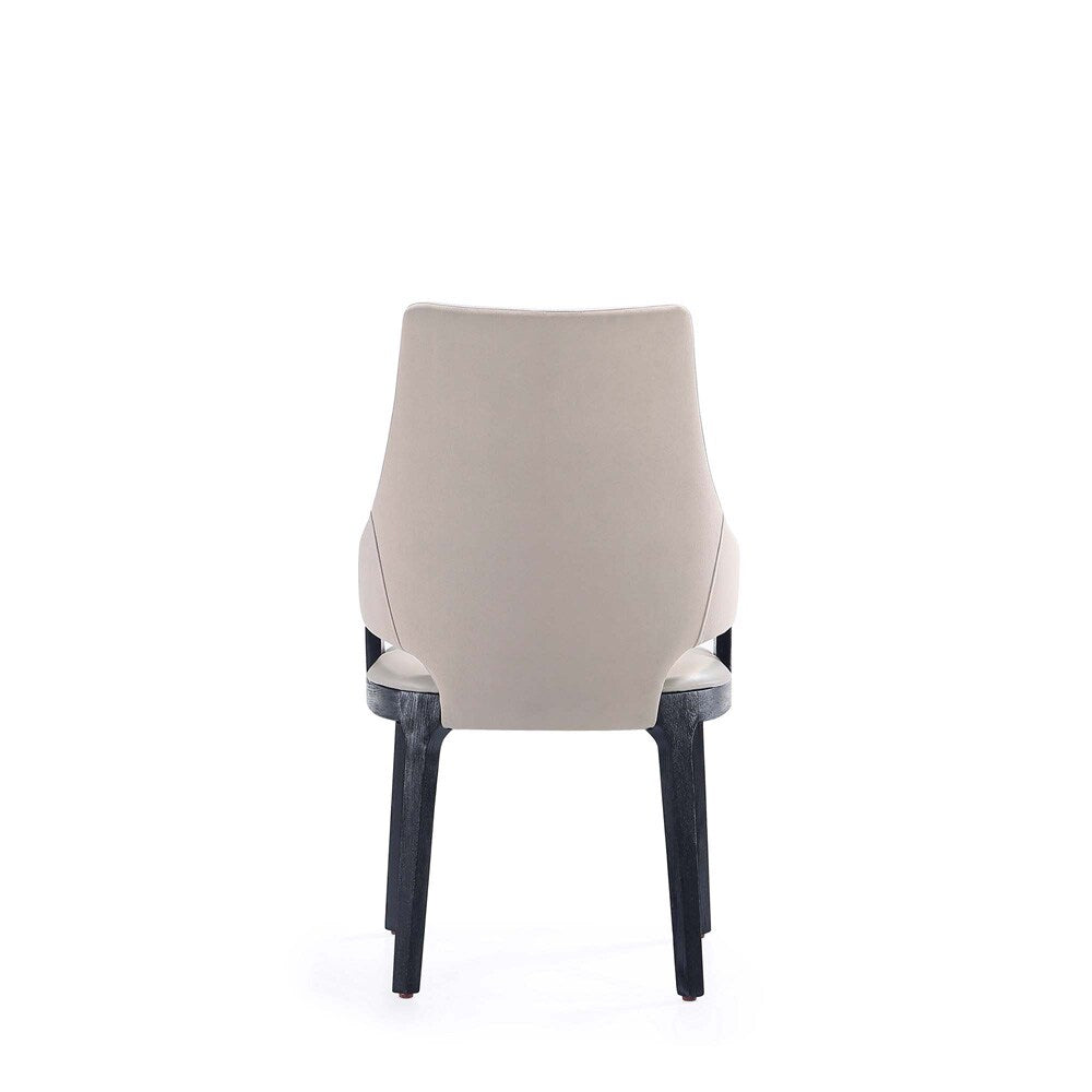 Manhattan Comfort - 6-Piece Kara Leatherette and Velvet Dining Chair and Arm Chair with Beech Wood Legs in Light Grey - 4-DC057-LG veiw 8