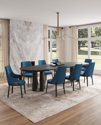 Manhattan Comfort - 8-Piece Kara Velvet Dining Chair and Arm Chair with Beech Wood Legs in Blue - 6-DC057-BL veiw 10