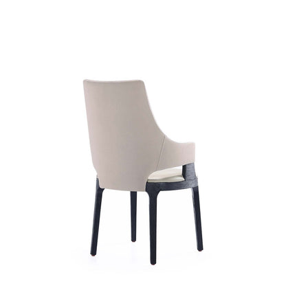 Manhattan Comfort - 8-Piece Kara Leatherette and Velvet Dining Chair and Arm Chair with Beech Wood Legs in Light Grey - 6-DC057-LG veiw 8
