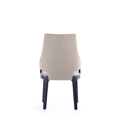 Manhattan Comfort - 8-Piece Kara Leatherette and Velvet Dining Chair and Arm Chair with Beech Wood Legs in Light Grey - 6-DC057-LG veiw 9