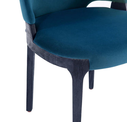 Manhattan Comfort - Kara Velvet Dining Chair with Beech Wood Legs in Blue - Set of 2 - DC057-BL veiw 9