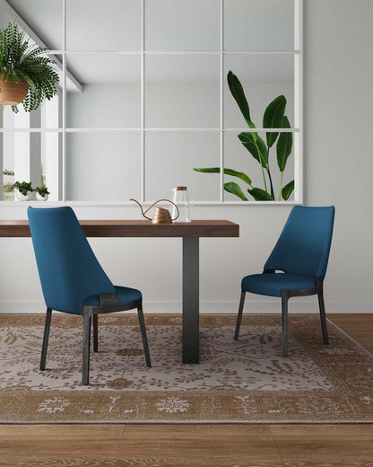 Manhattan Comfort - Kara Velvet Dining Chair with Beech Wood Legs in Blue - Set of 2 - DC057-BL veiw 10