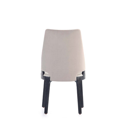 Manhattan Comfort - Kara Leatherette and Velvet Dining Chair with Beech Wood Legs in Light Grey - Set of 2 - DC057-LG veiw 6
