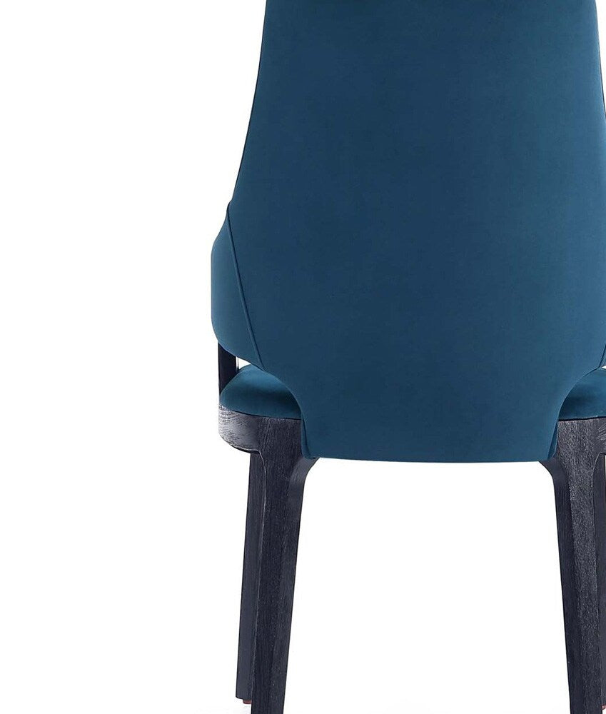 Manhattan Comfort - Kara Velvet Dining Arm Chair with Beech Wood Legs in Blue - DC057AR-BL veiw 9